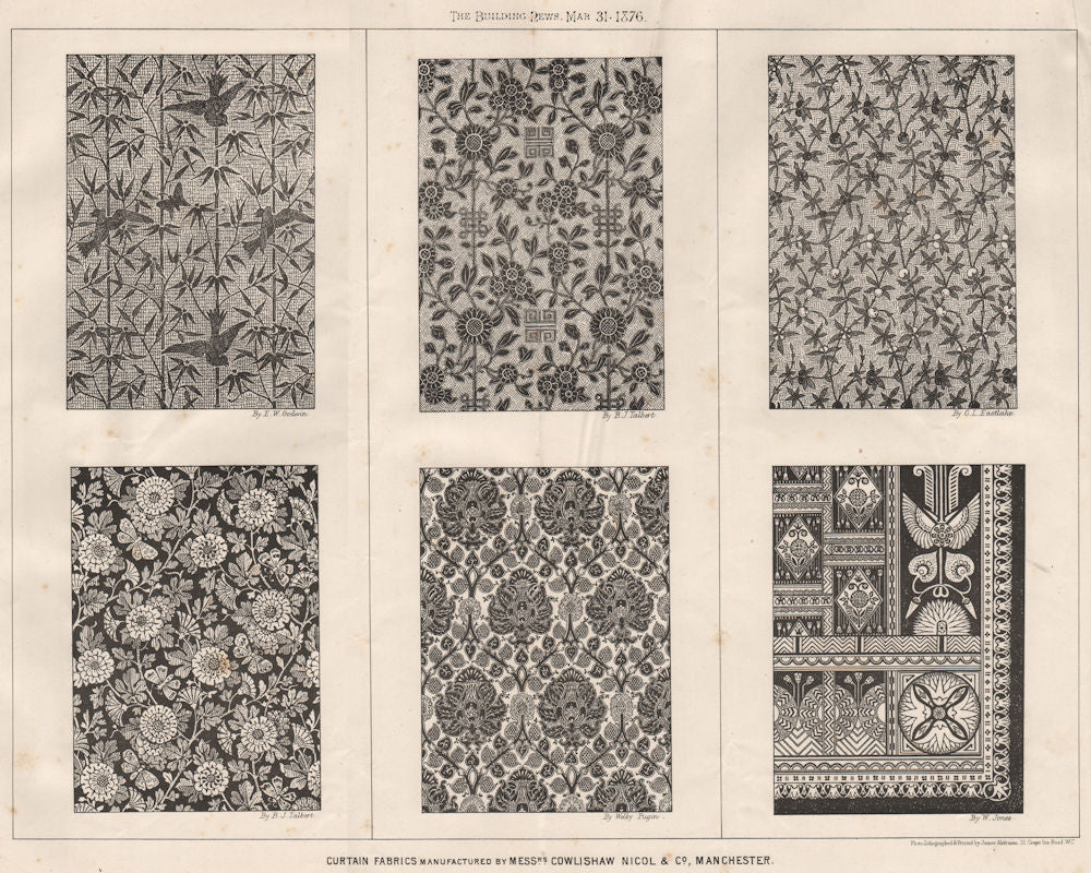 Curtain fabrics manufactured by Cowlishaw Nicol & Co., Manchester 1876 print